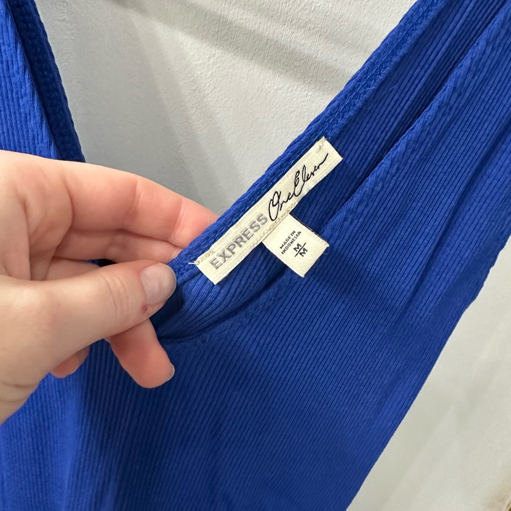 Express Blue Backless Tank Top - Picture 2 of 2